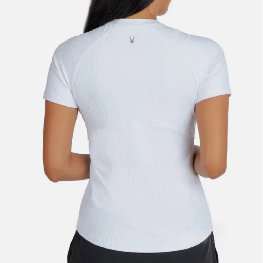 Spyder Ribbed Short Sleeve Tee Womens Size XXL White UPF 50+ Sun Protection